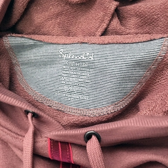 SPLENDID Rayon Blend Pink Crop Pullover Hoodie Activewear Yoga Fitness Street - Picture 10 of 14